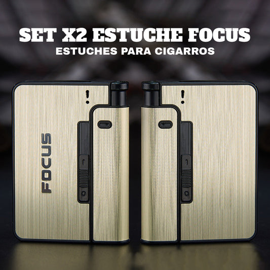 Ensemble Exclusif de 2 Étuis à Cigares Focus Lighter