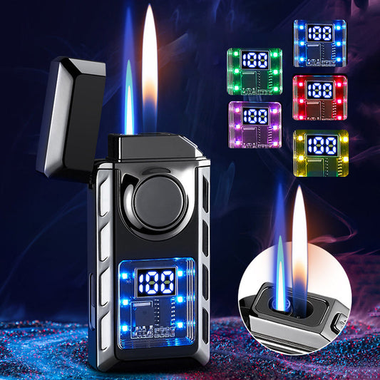 Briquet Double Flamme Haute Performance avec Éclairage Multicolore