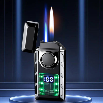 Briquet Double Flamme Haute Performance avec Éclairage Multicolore