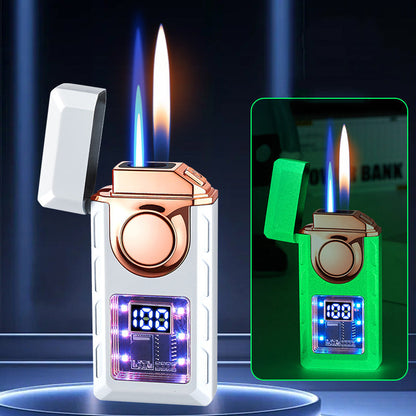 Briquet Double Flamme Haute Performance avec Éclairage Multicolore